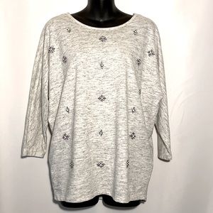 Democracy Pullover sweater Women embellished rhinestones/ bids oversized